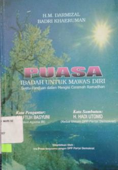 Puasa : ibadah untuk mawas diri suatu panduan dalam mengisi ceramah ramadhan